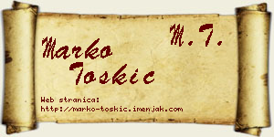 Marko Toskić vizit kartica